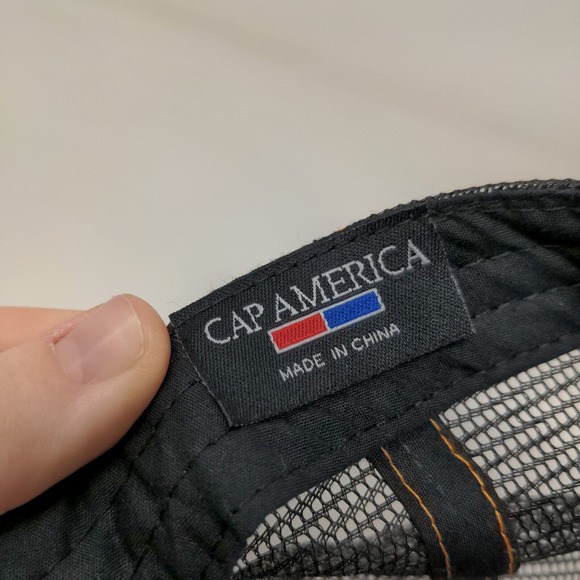 Cap America Men's Snapback Mesh Back Hat Orange Camouflage Embroidered Logo - Picture 7 of 7